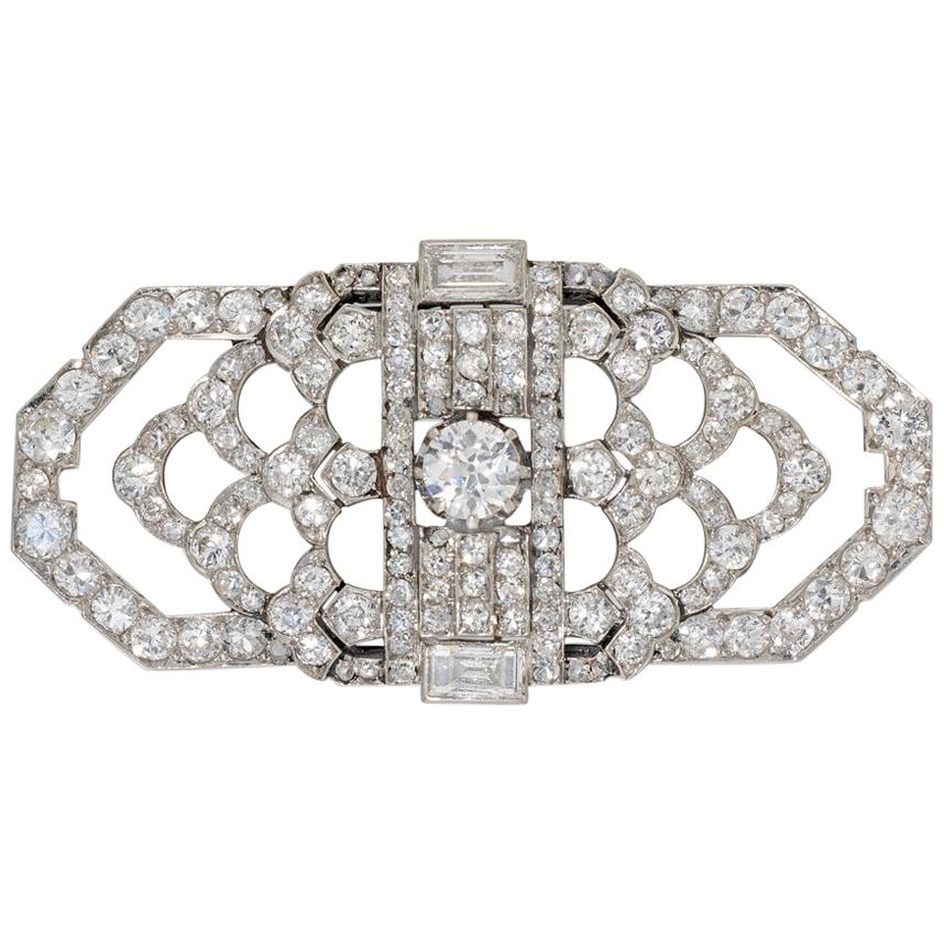 Art Deco Diamond Set Brooch