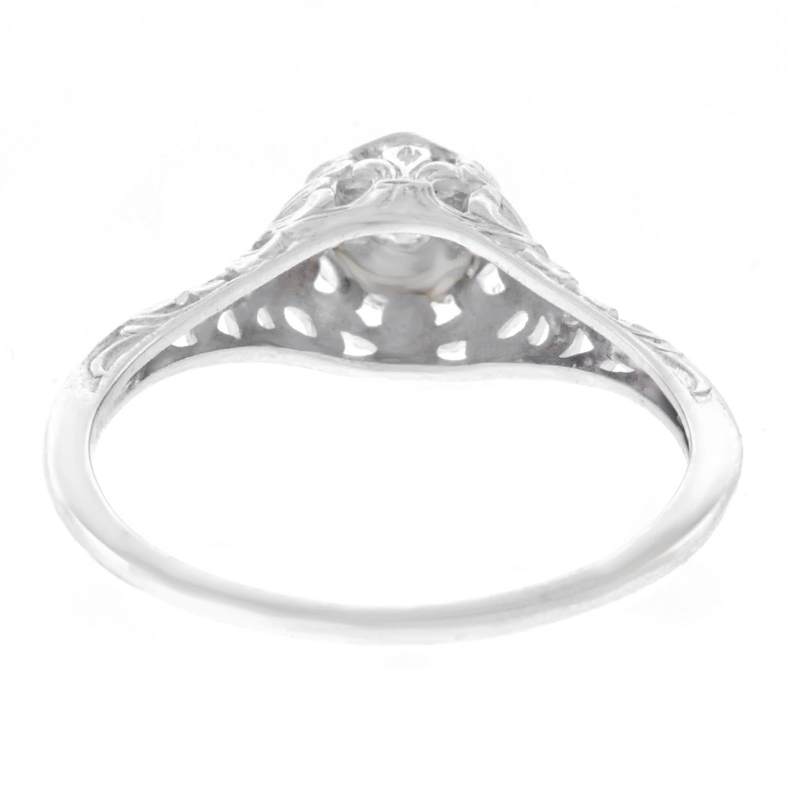 Art Deco Diamond Set Gold Engagement Ring 3