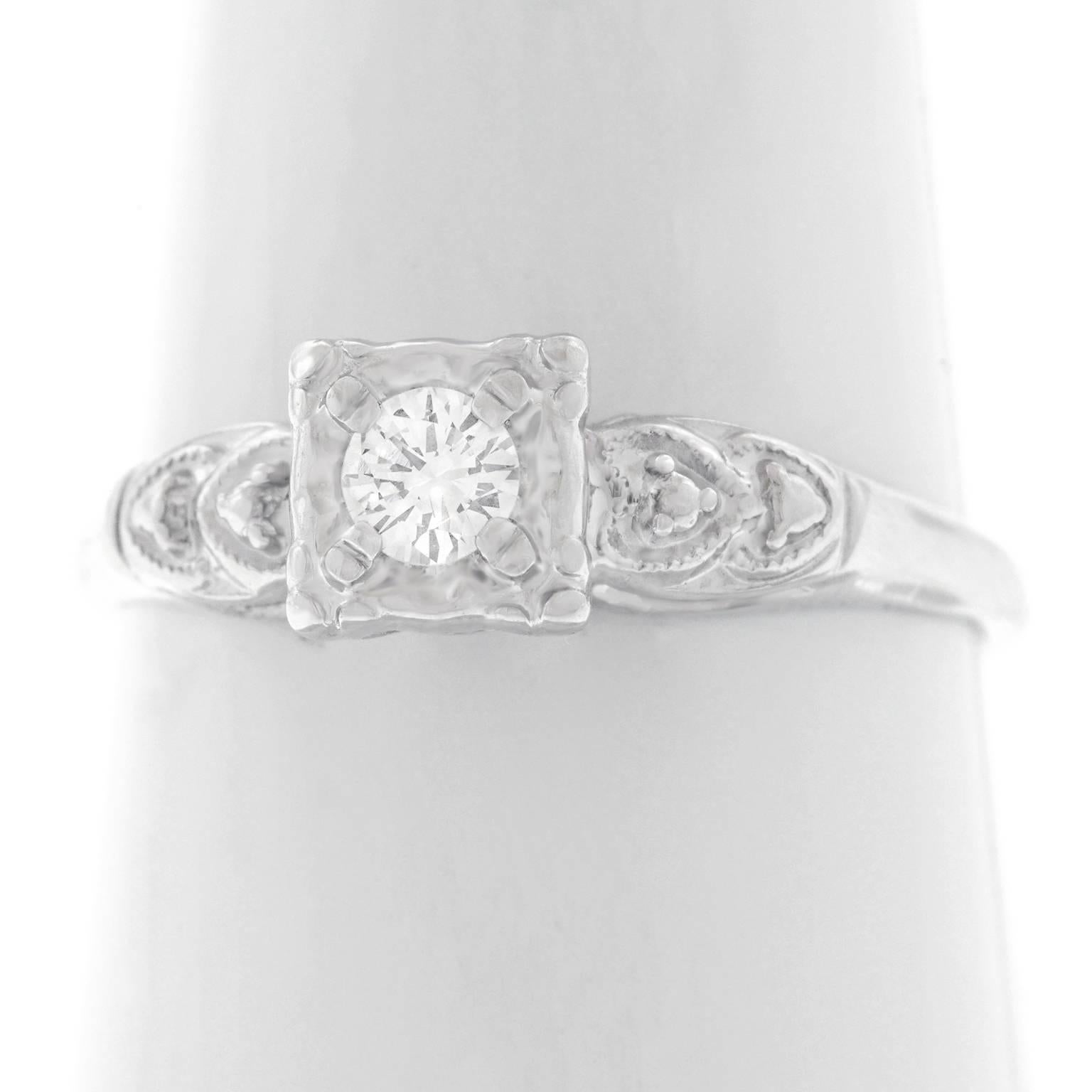 Art Deco Diamond Set Gold Engagement Ring 4
