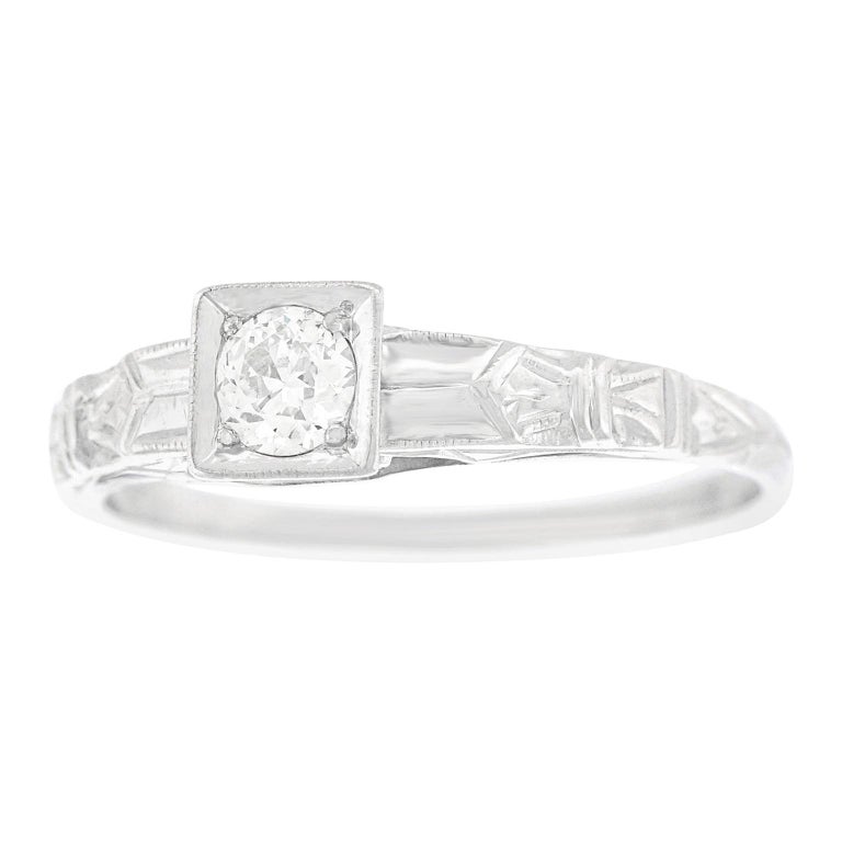 Art Deco Diamond Set Gold Engagement Ring For Sale at 1stDibs | bluite ...