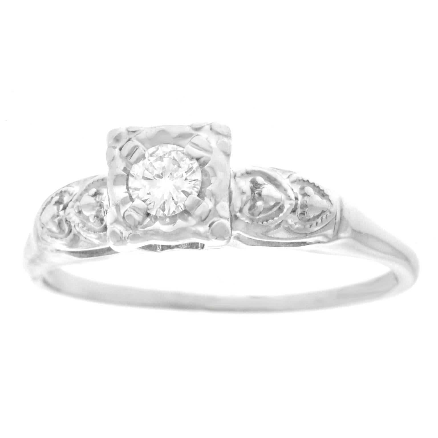 Art Deco Diamond Set Gold Engagement Ring