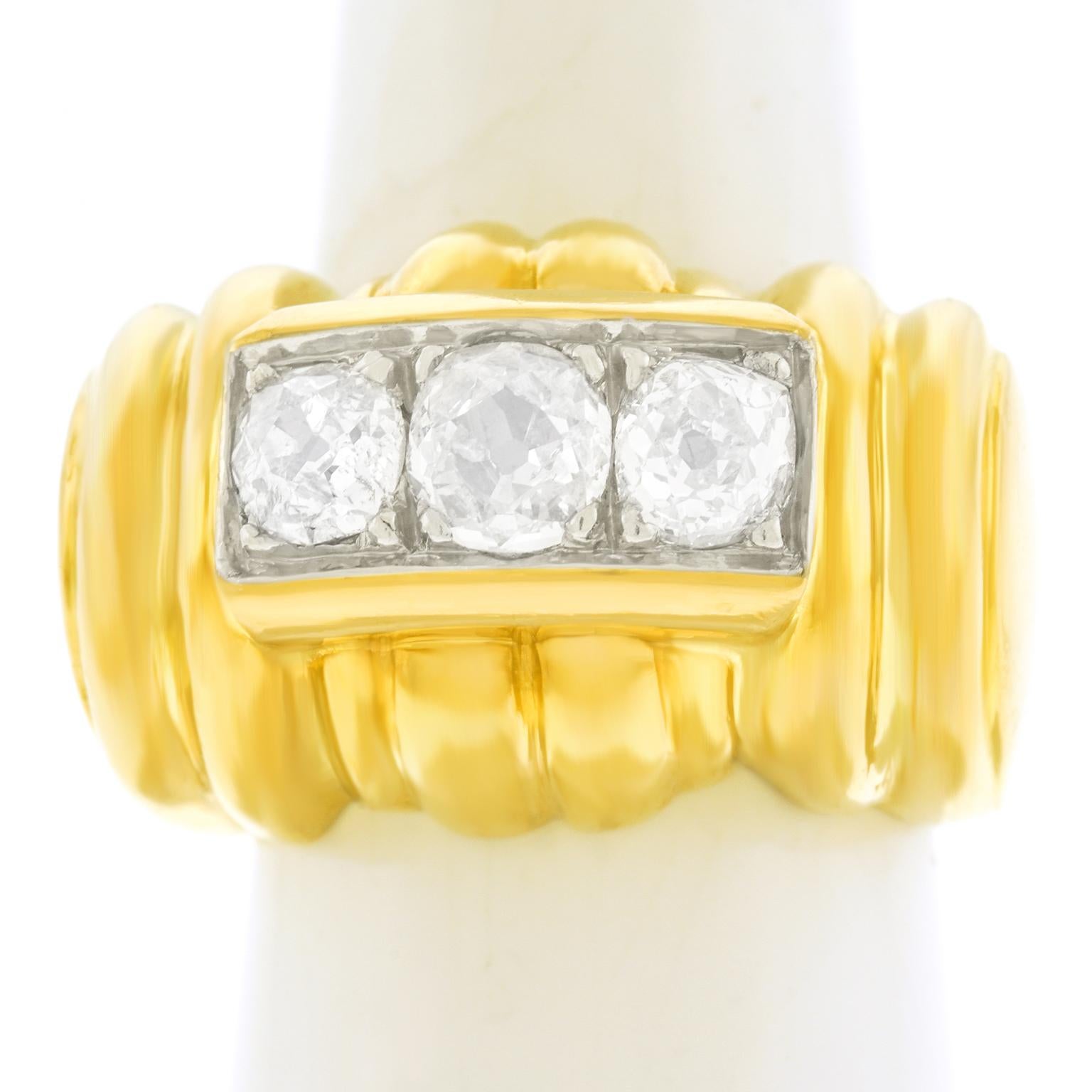 Art Deco Diamond Set Gold Ring 4