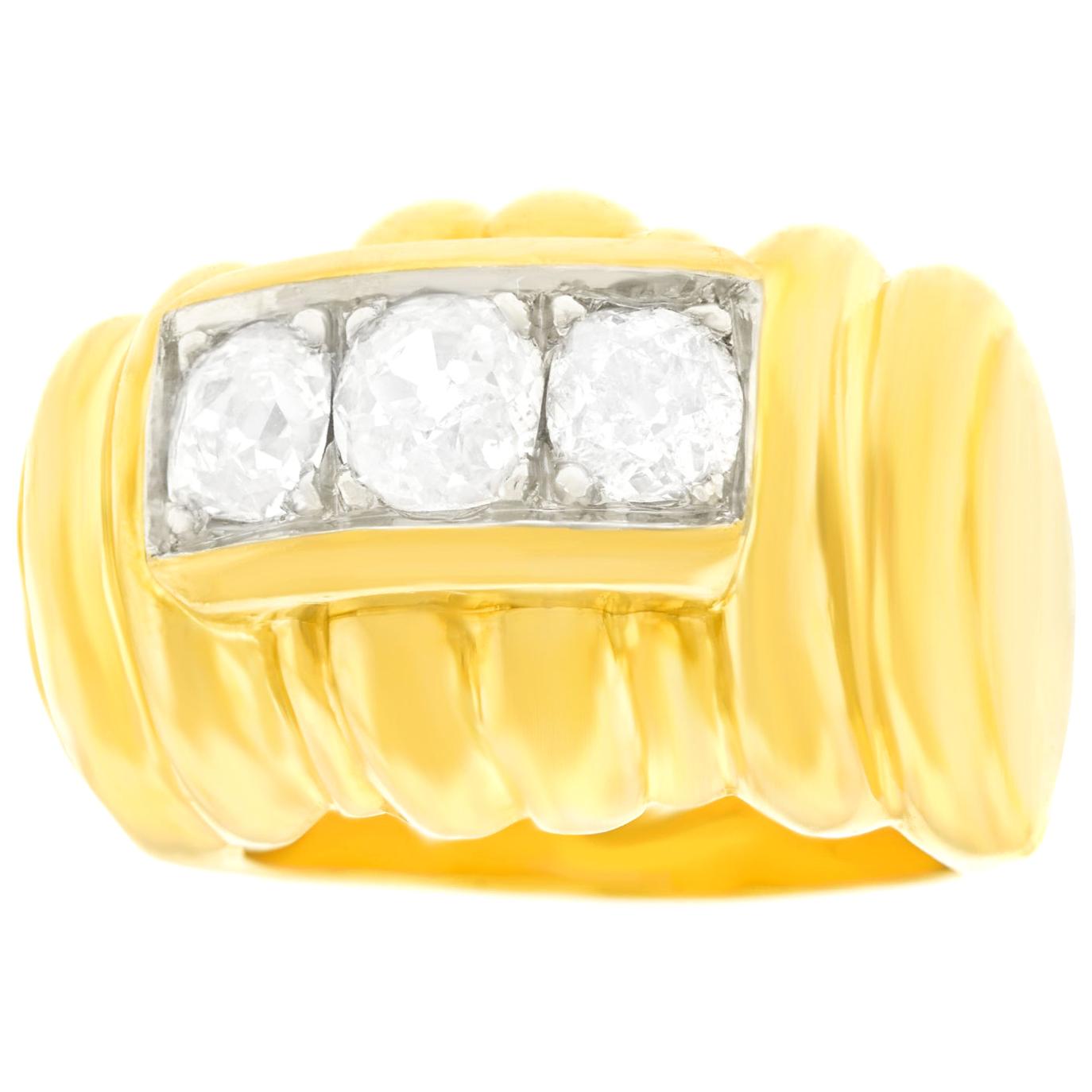 Art Deco Diamond Set Gold Ring