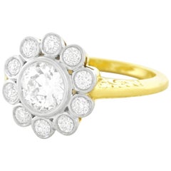 Art Deco Diamond Set Platinum and Gold Ring