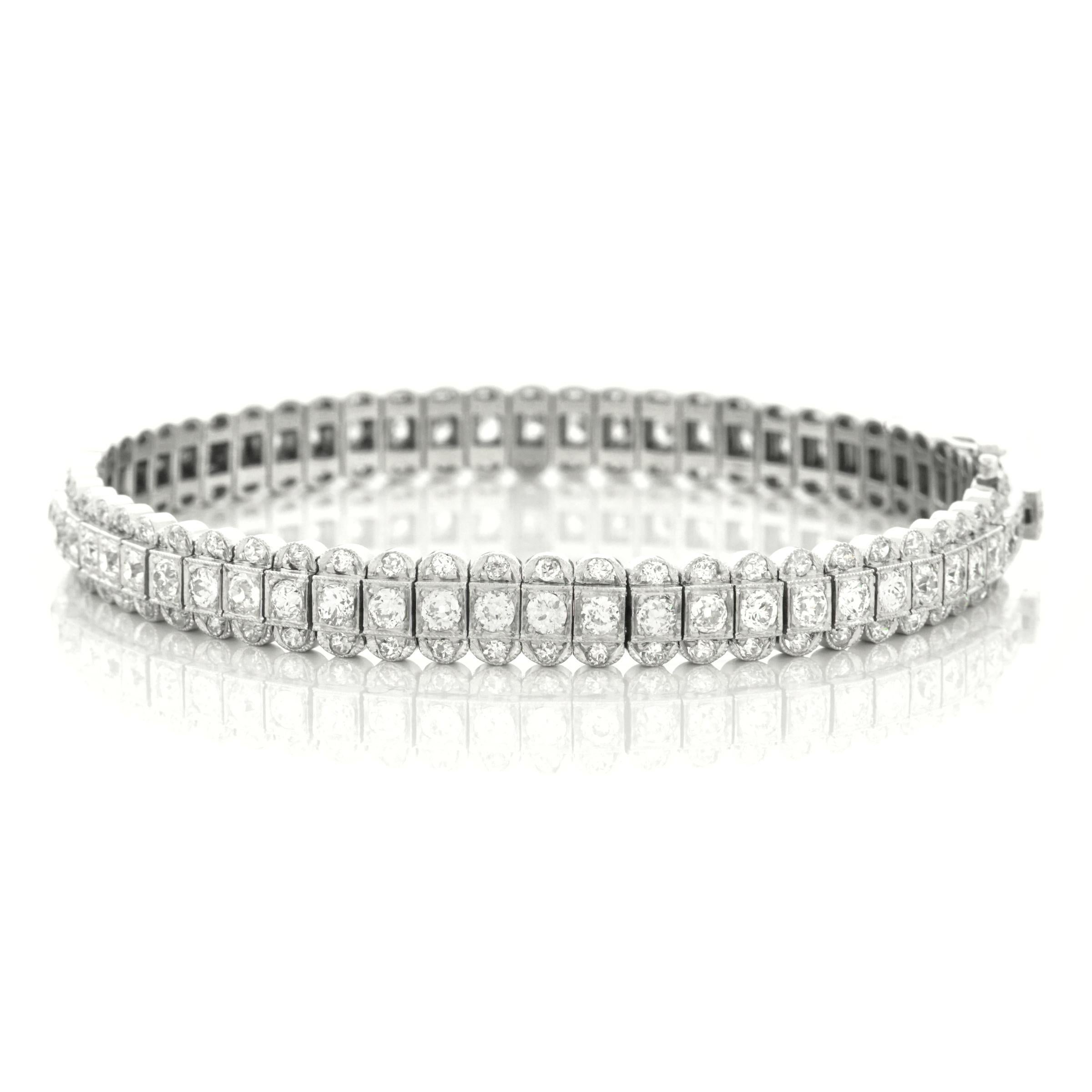 Art Deco Diamond Set Platinum Bracelet 6