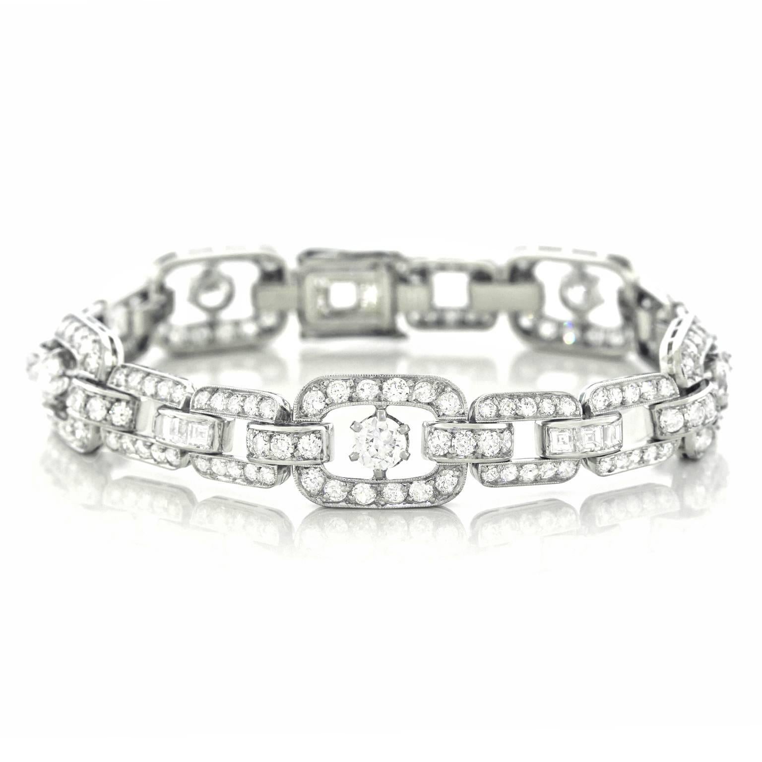 Art Deco Diamond Set Platinum Bracelet 6