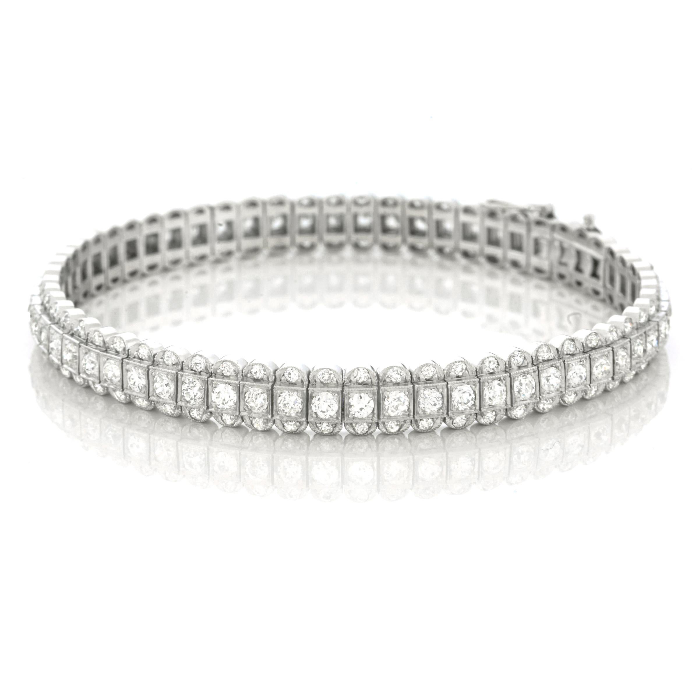 Women's Art Deco Diamond Set Platinum Bracelet
