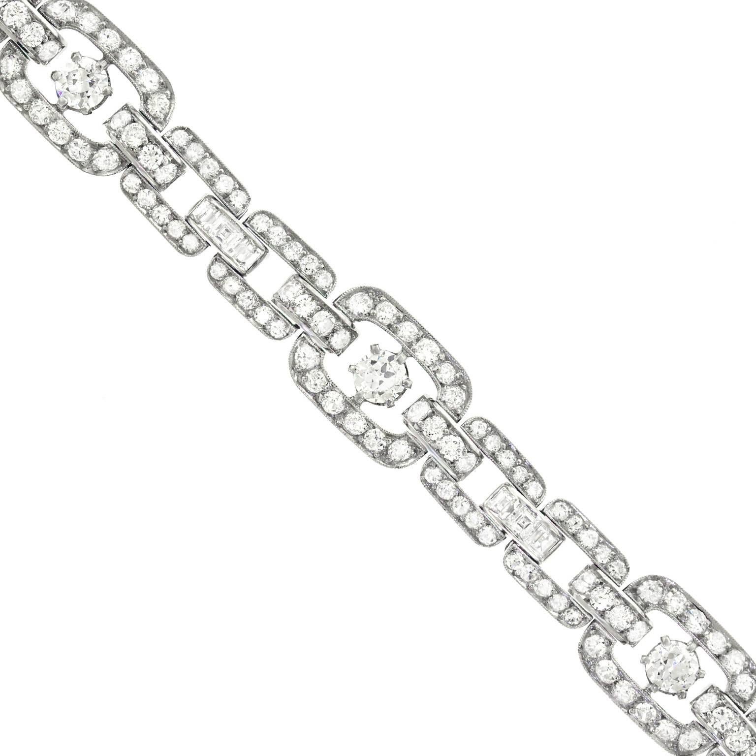 Art Deco Diamond Set Platinum Bracelet 3