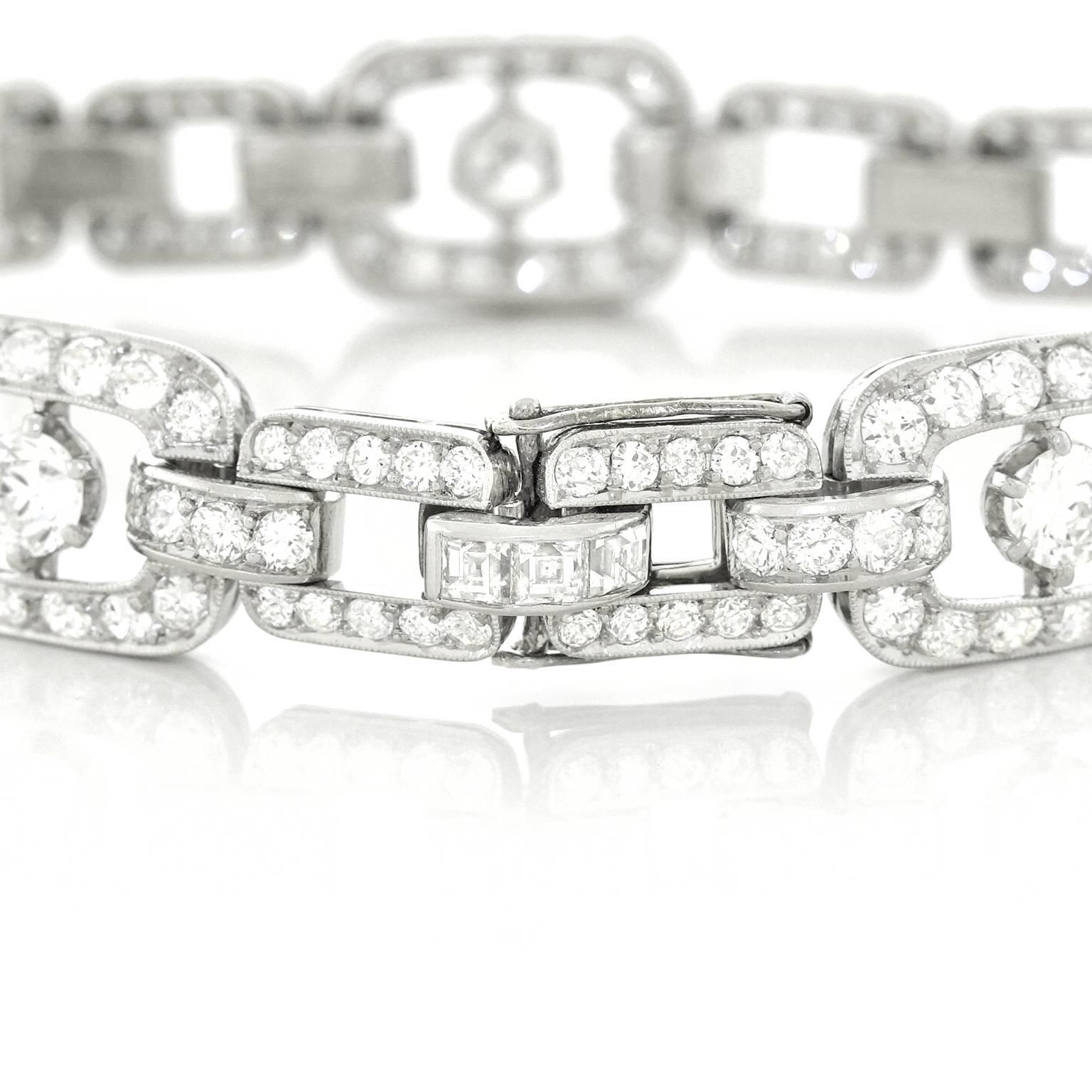 Art Deco Diamond Set Platinum Bracelet 4