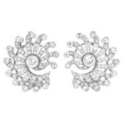 Art Deco Diamond-Set Platinum Earrings