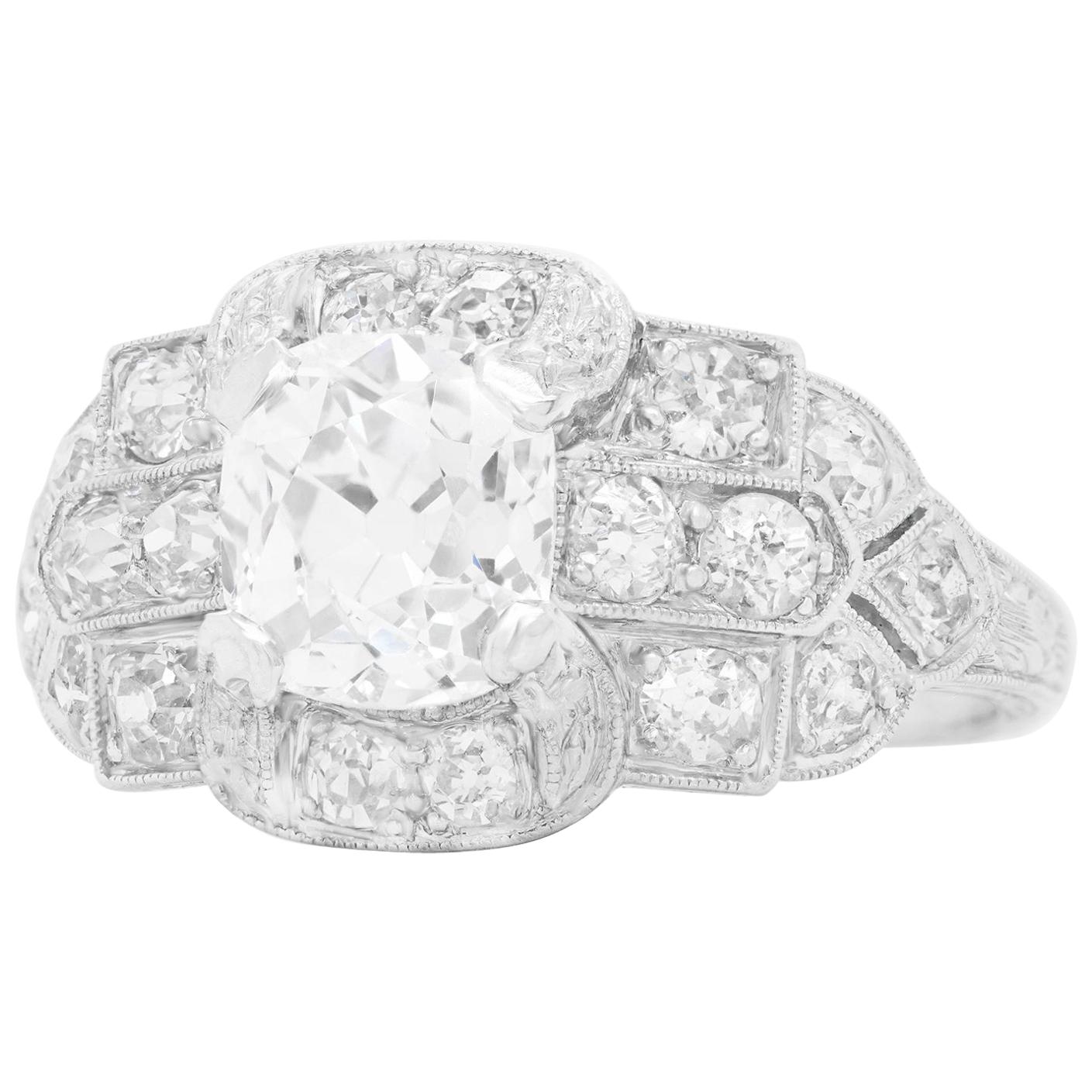 Art Deco Diamond-Set Platinum Ring