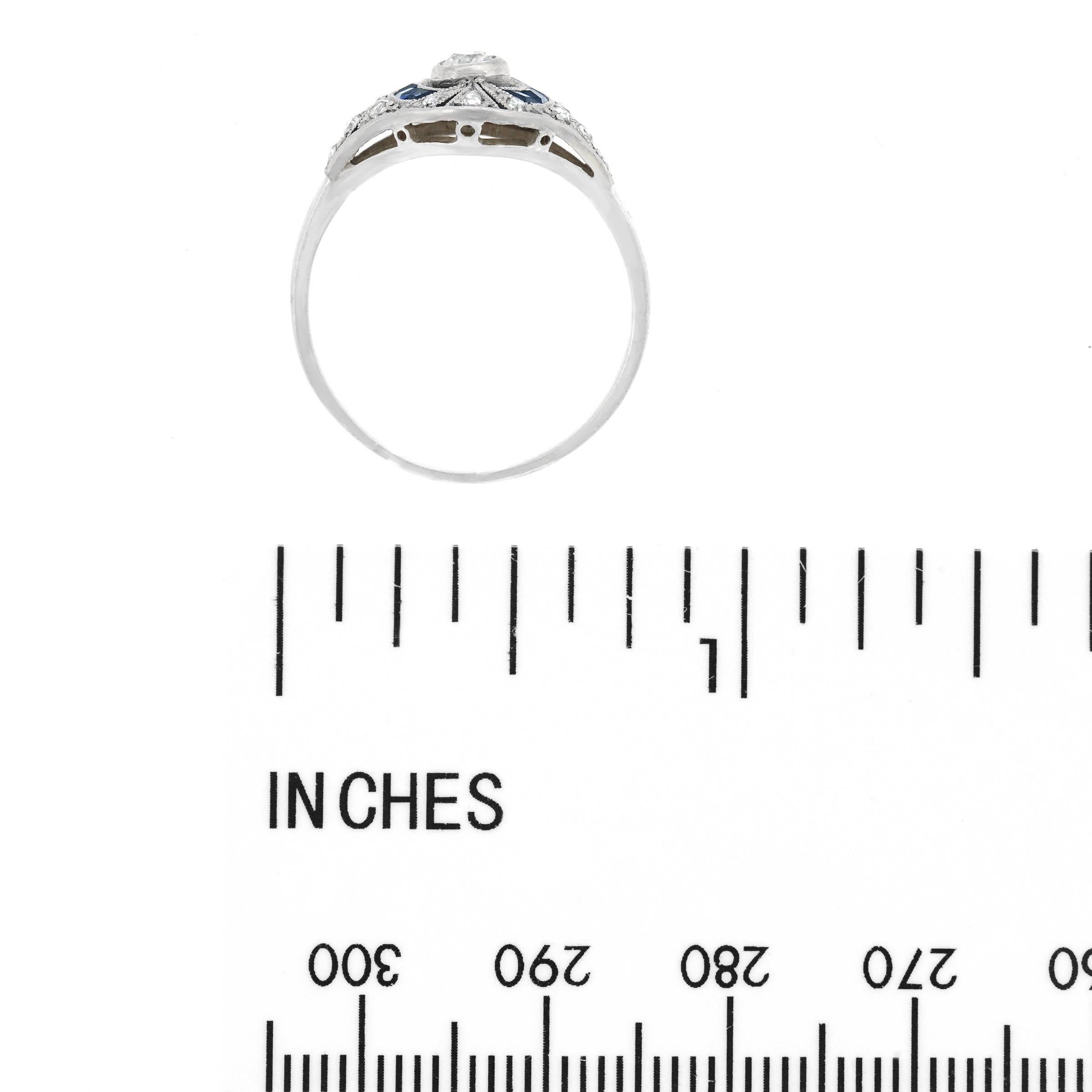 Art Deco Diamond Set Platinum Ring, French 2