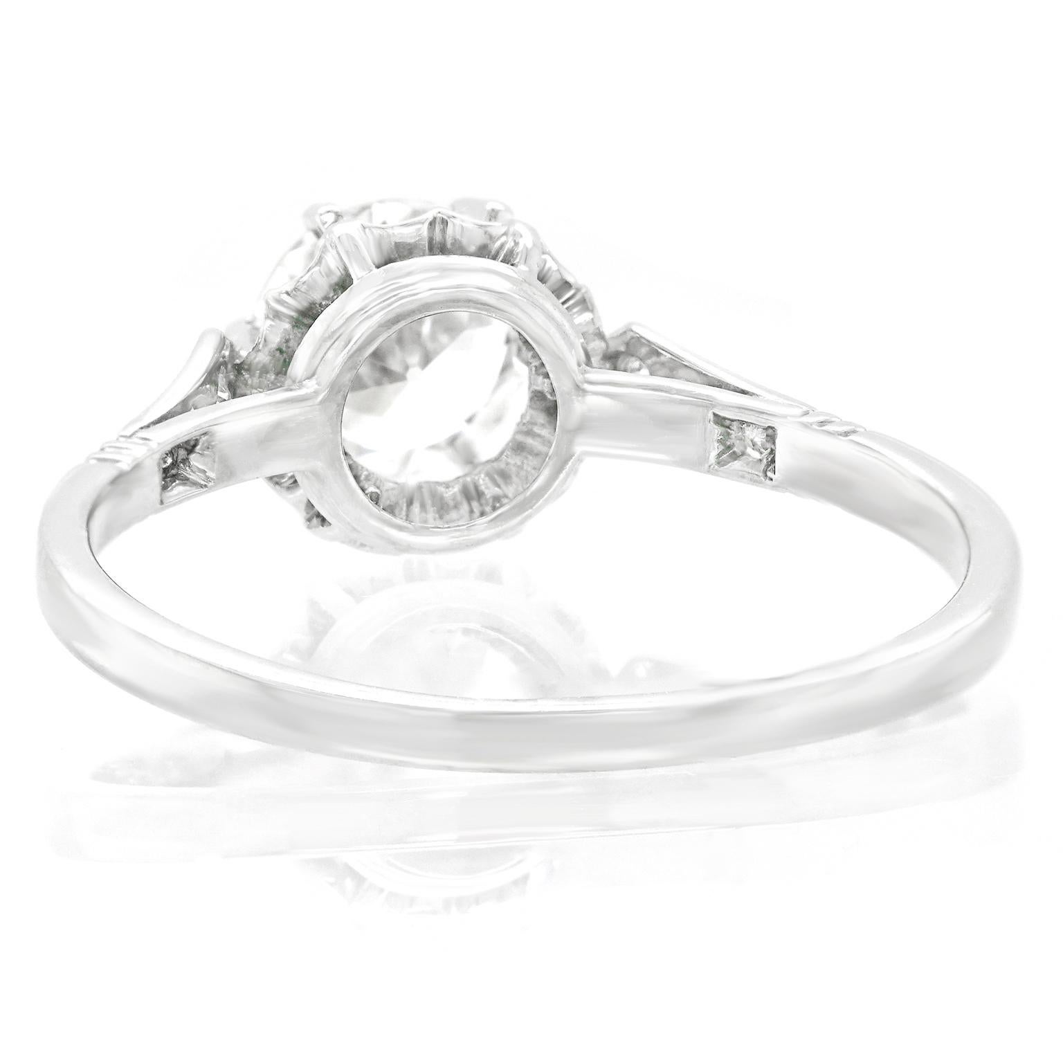 Women's or Men's Art Deco Diamond-Set Ring Platinum