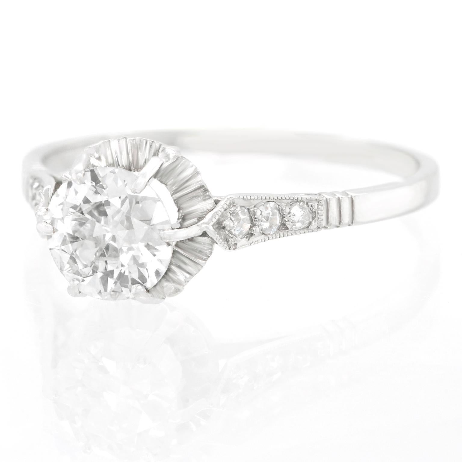 Art Deco Diamond-Set Ring Platinum 4