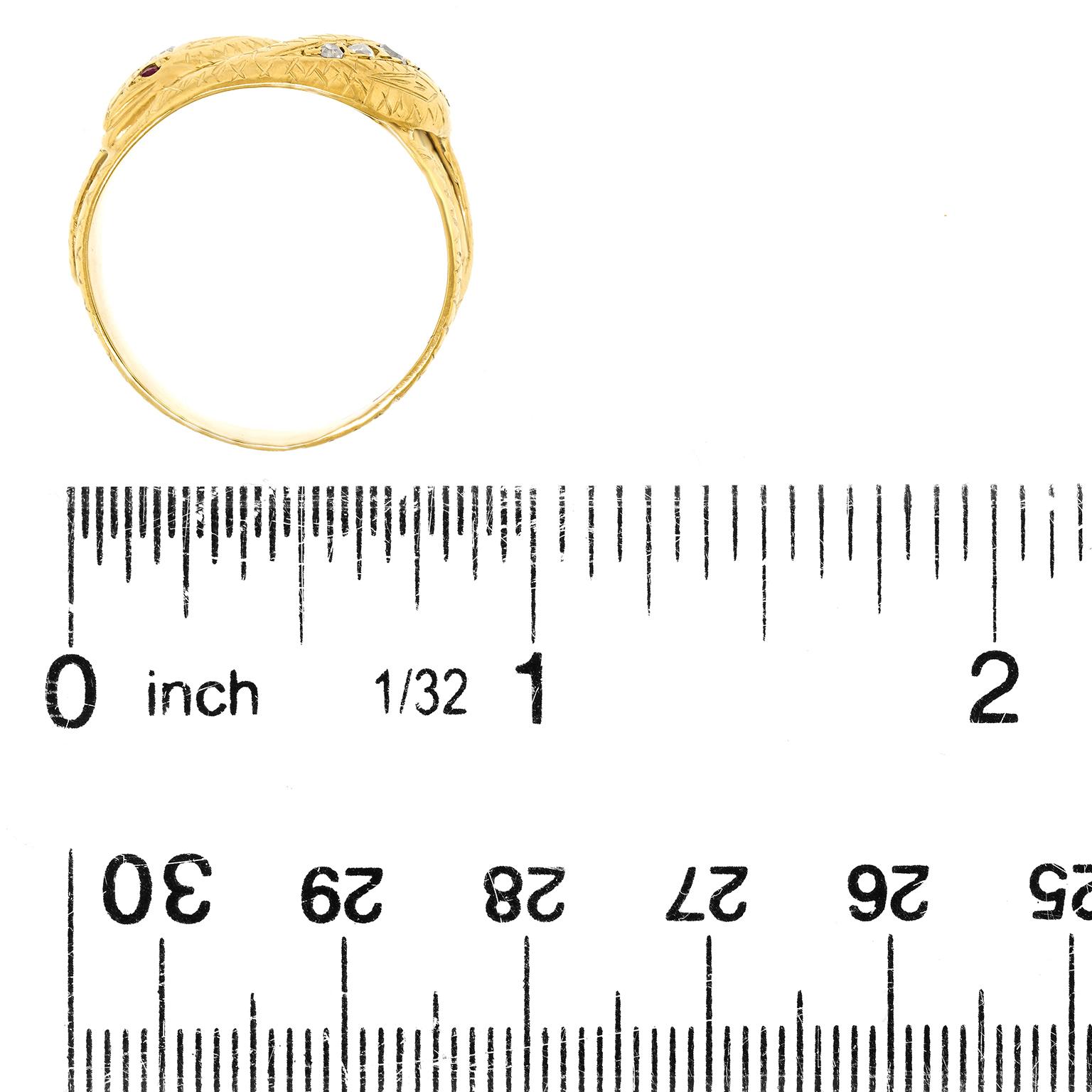 Art Deco Diamond-set Snake Ring For Sale 1