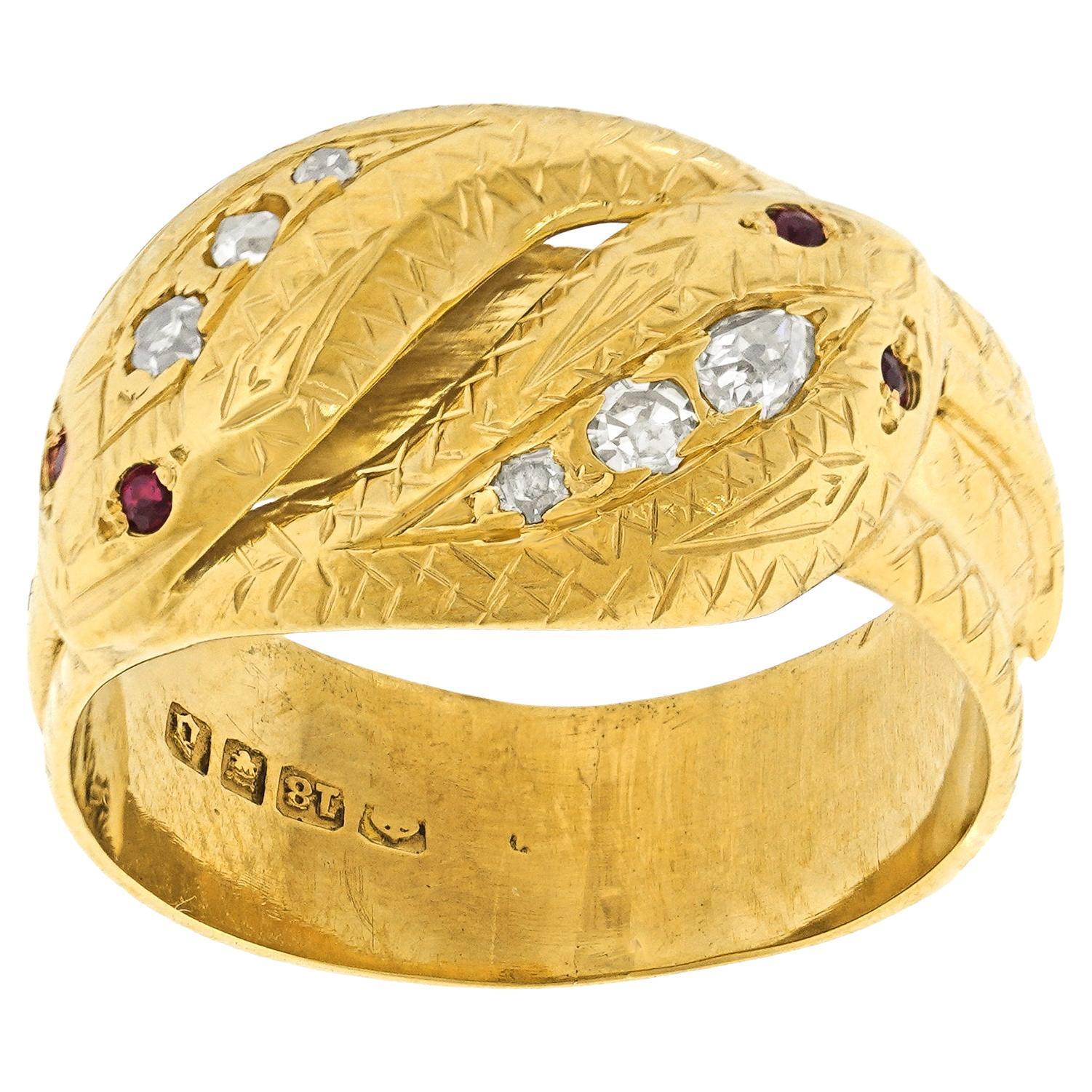 Art Deco Diamond-set Snake Ring