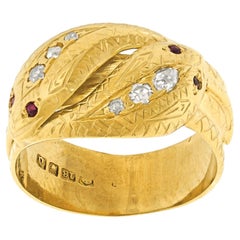 Art Deco Diamond-set Snake Ring