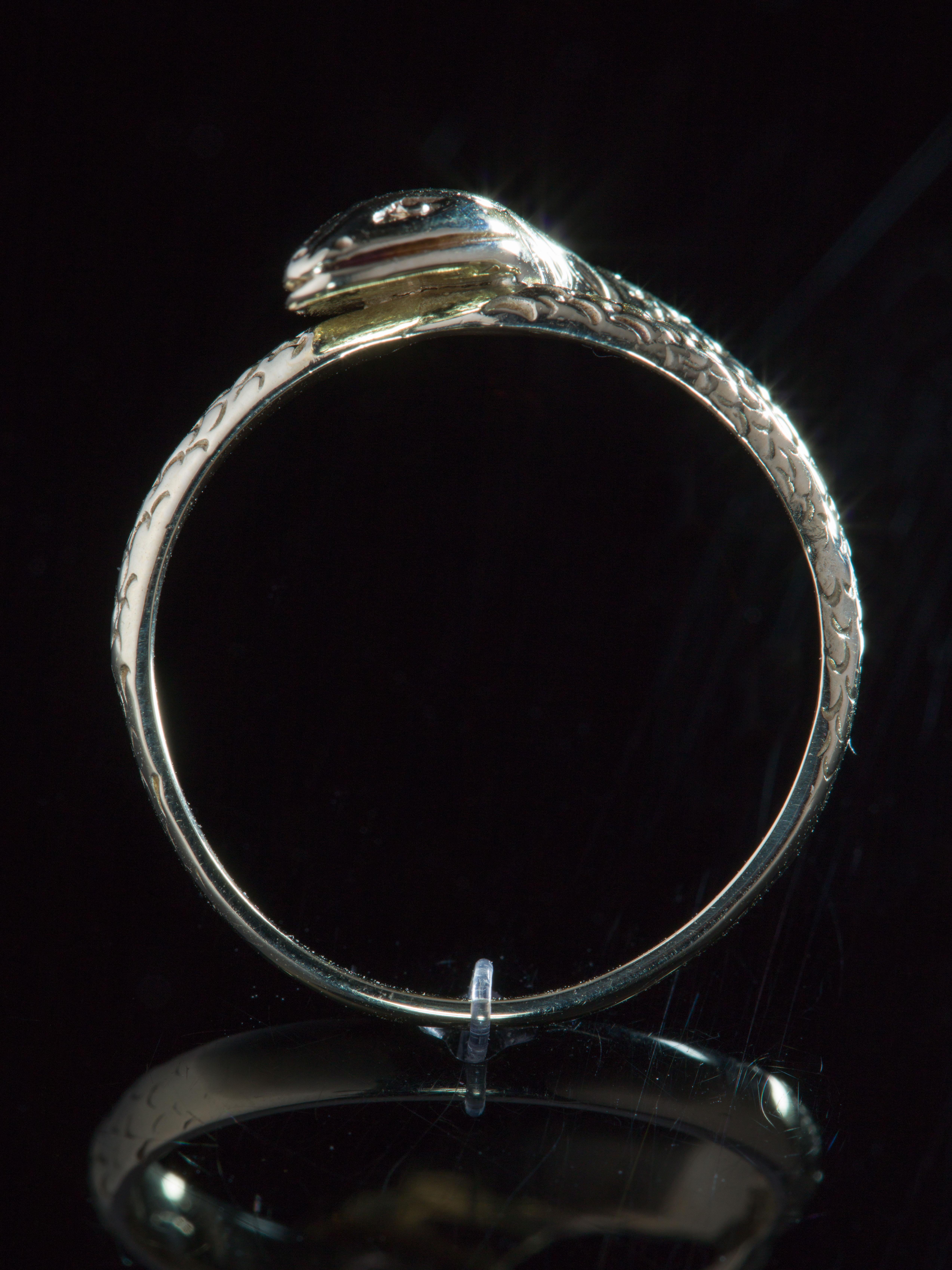 Art Deco Diamond Snake Ring For Sale 2