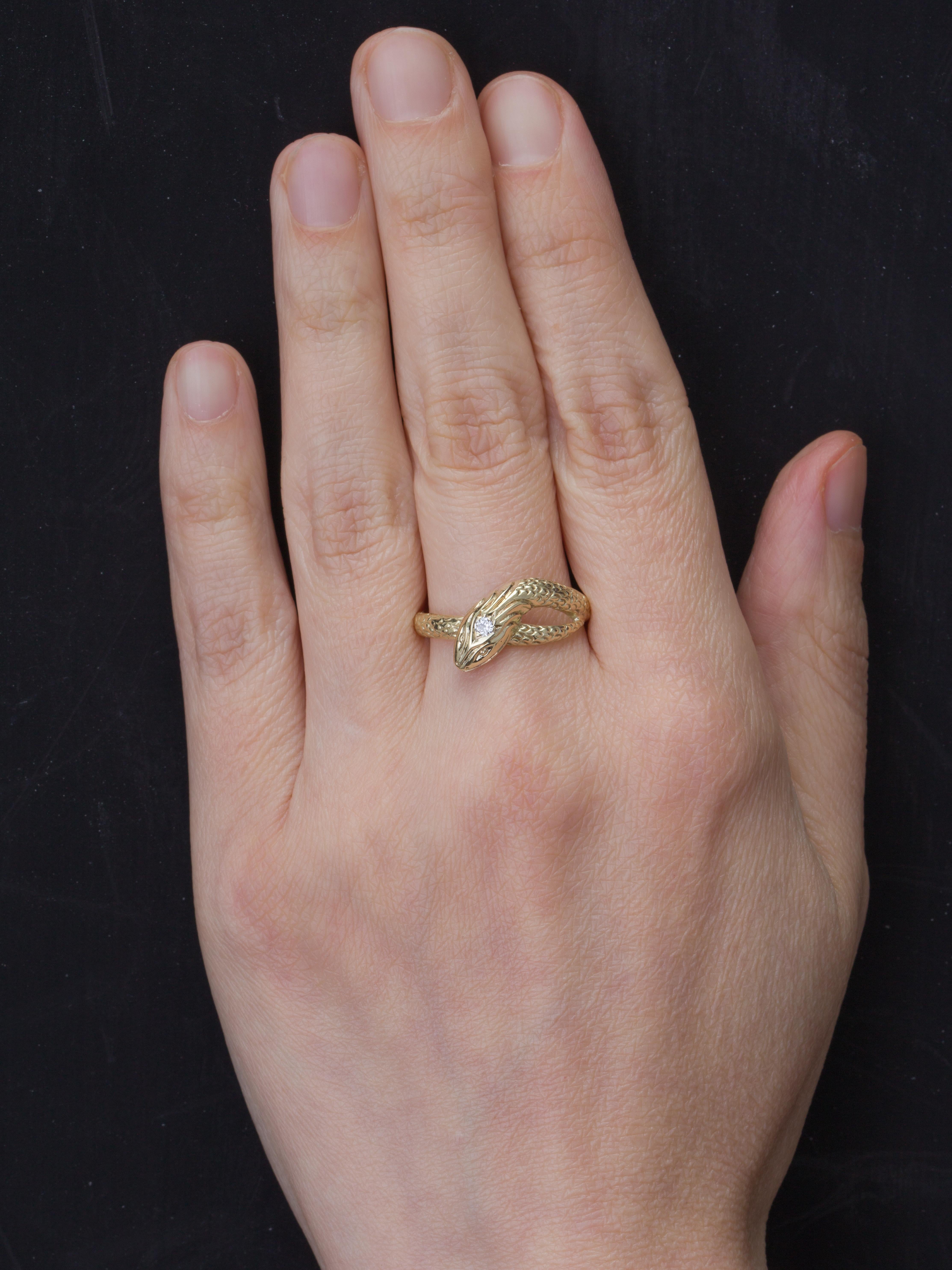 Art Deco Diamond Snake Ring For Sale 3