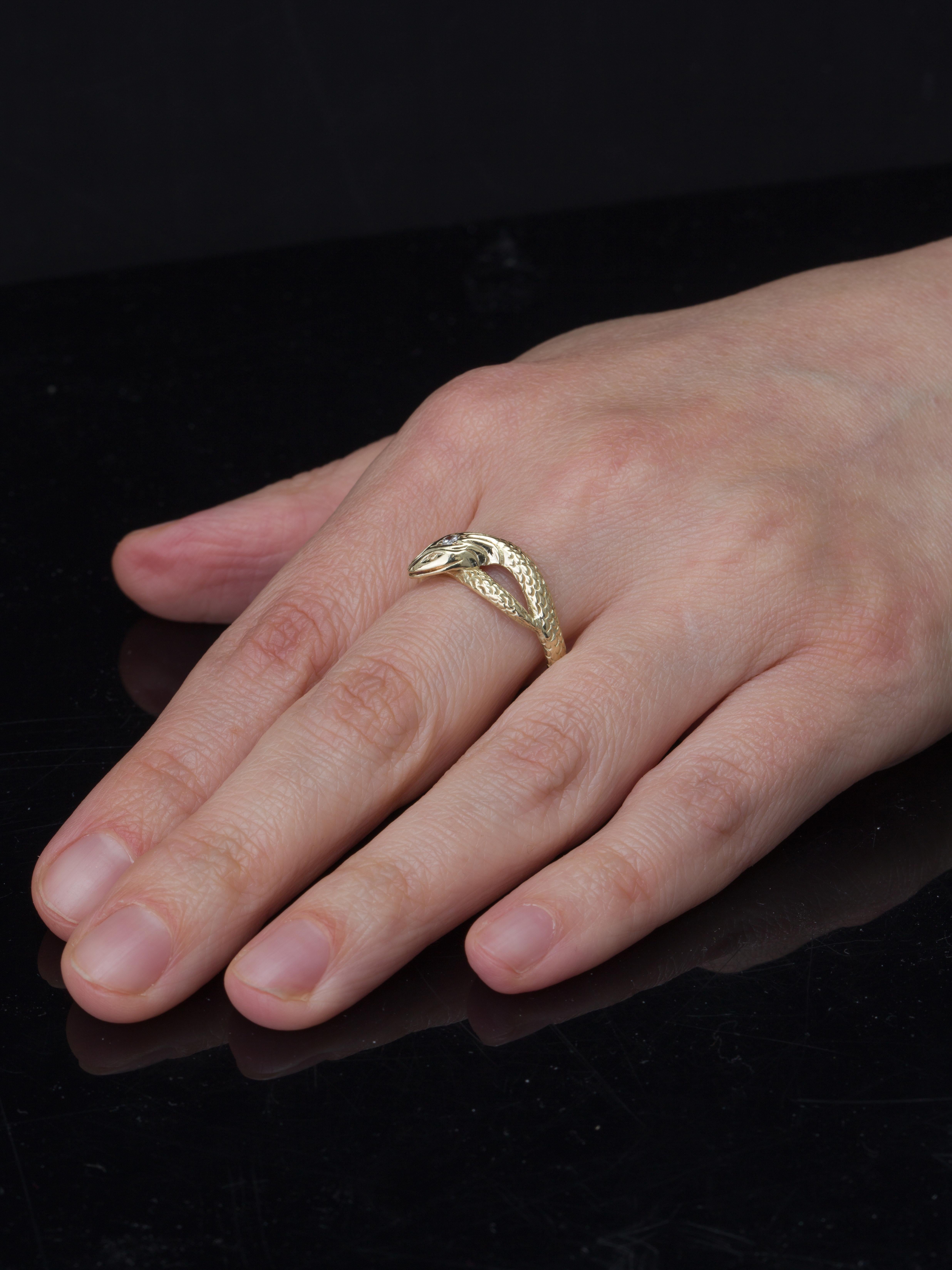 Art Deco Diamond Snake Ring For Sale 4