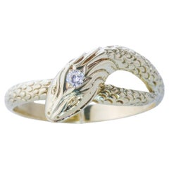 Retro Art Deco Diamond Snake Ring