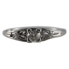 Art Deco Diamond Solitaire and Filigree Ring