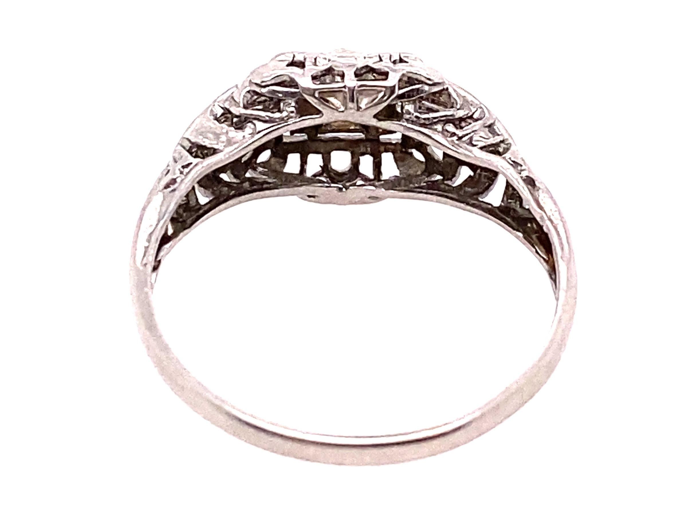 Women's Art Deco Diamond Solitaire Engagement Ring  .18ct Old Mine 18K Antique Original For Sale