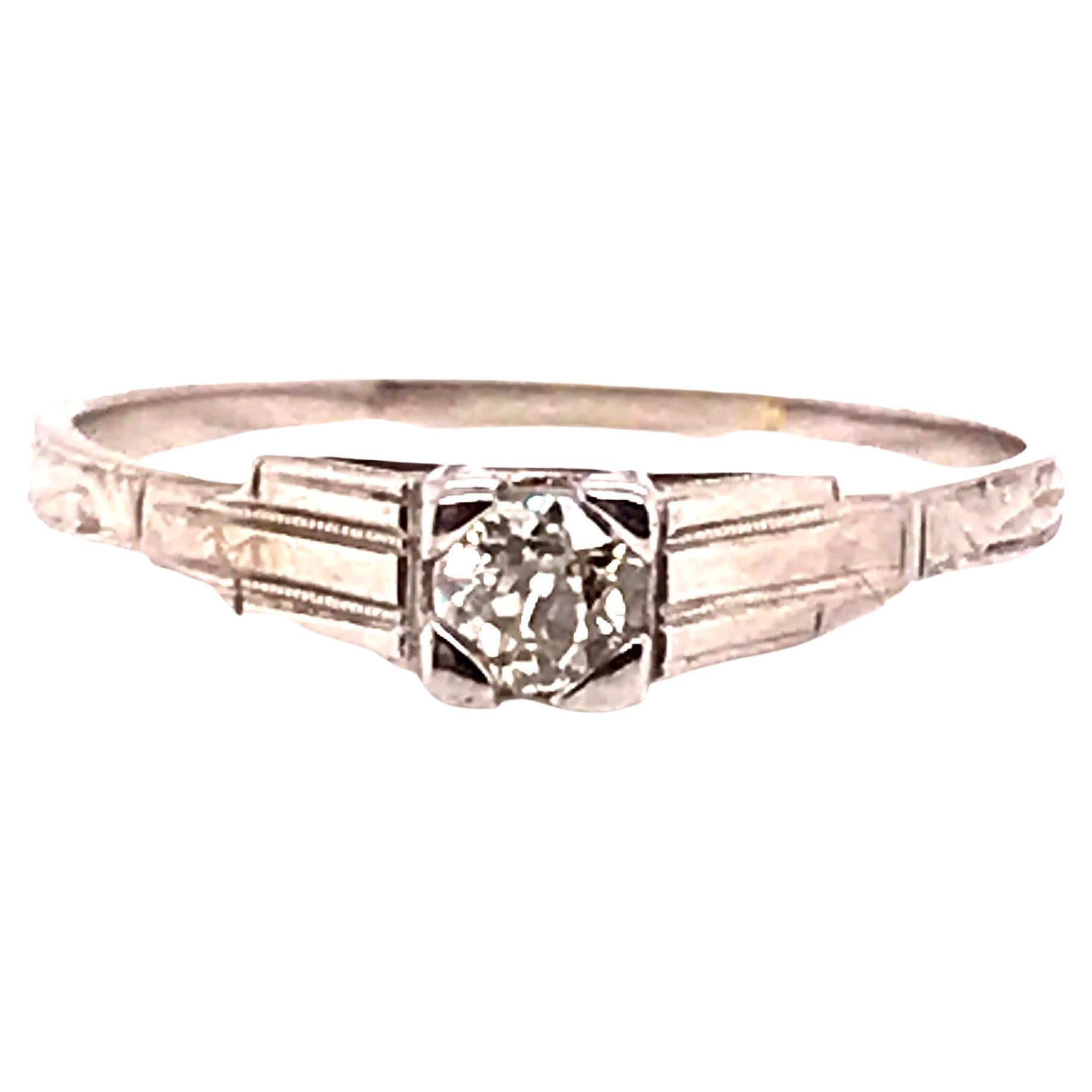 Art Deco Diamond Engagement Ring .26ct Old European 18K Original 1930's Antique For Sale