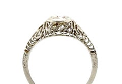 Art Deco Diamant Solitär Verlobungsring Filigran Mined Original 1920er Jahre 18K