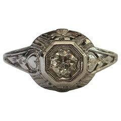 Art Deco Diamond Solitaire Engagement Ring