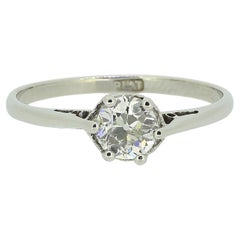 Art Deco Diamond Solitaire Engagement Ring