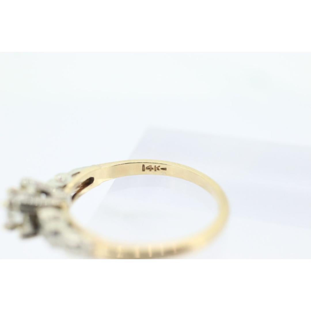 Anillo Art Decó de filigrana con solitario de diamantes. Diamante talla vieja europea de oro de 14k en venta 5