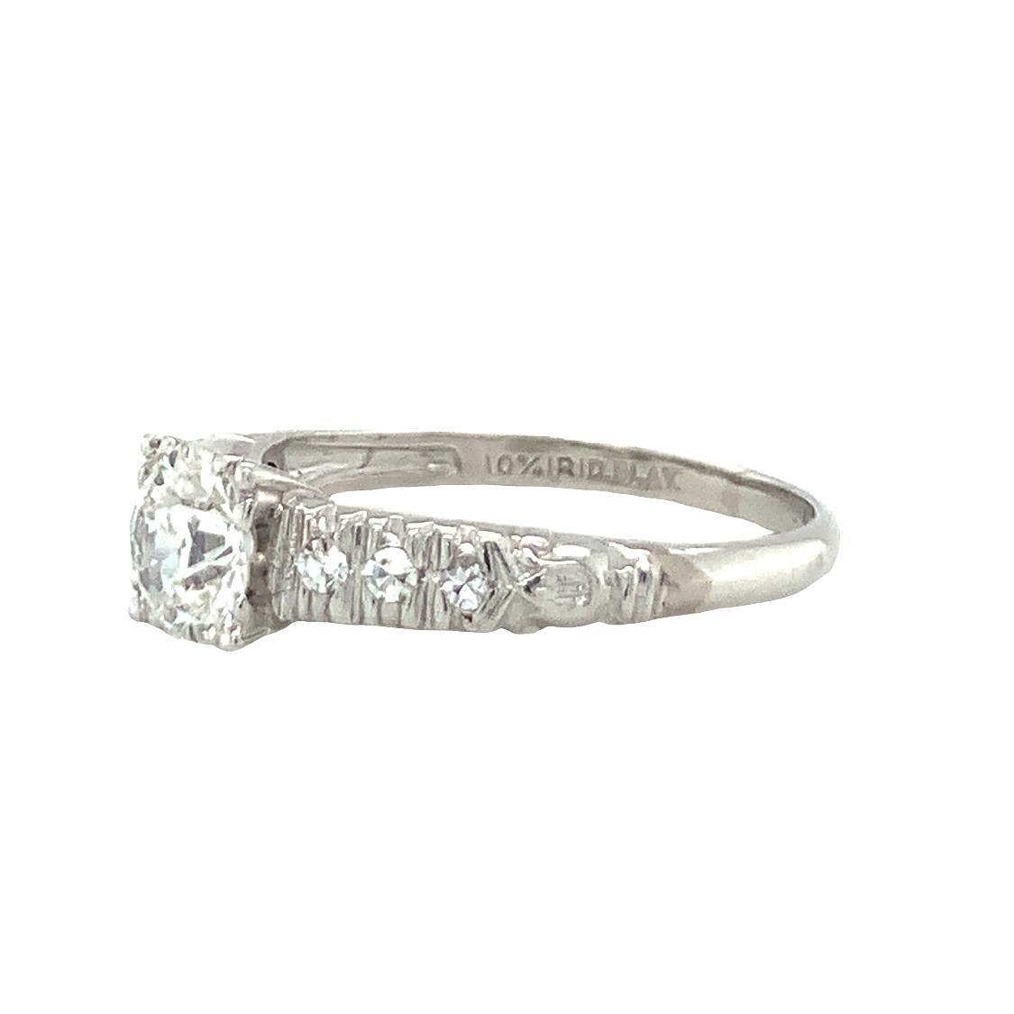 Art Deco Diamond Solitaire Platinum Ring In Good Condition For Sale In Beverly Hills, CA