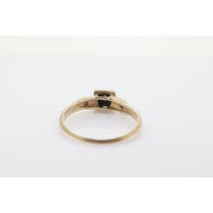 Art Deco Diamond Solitaire Ring. 14k Gold Old European Cut diamond floral Ring