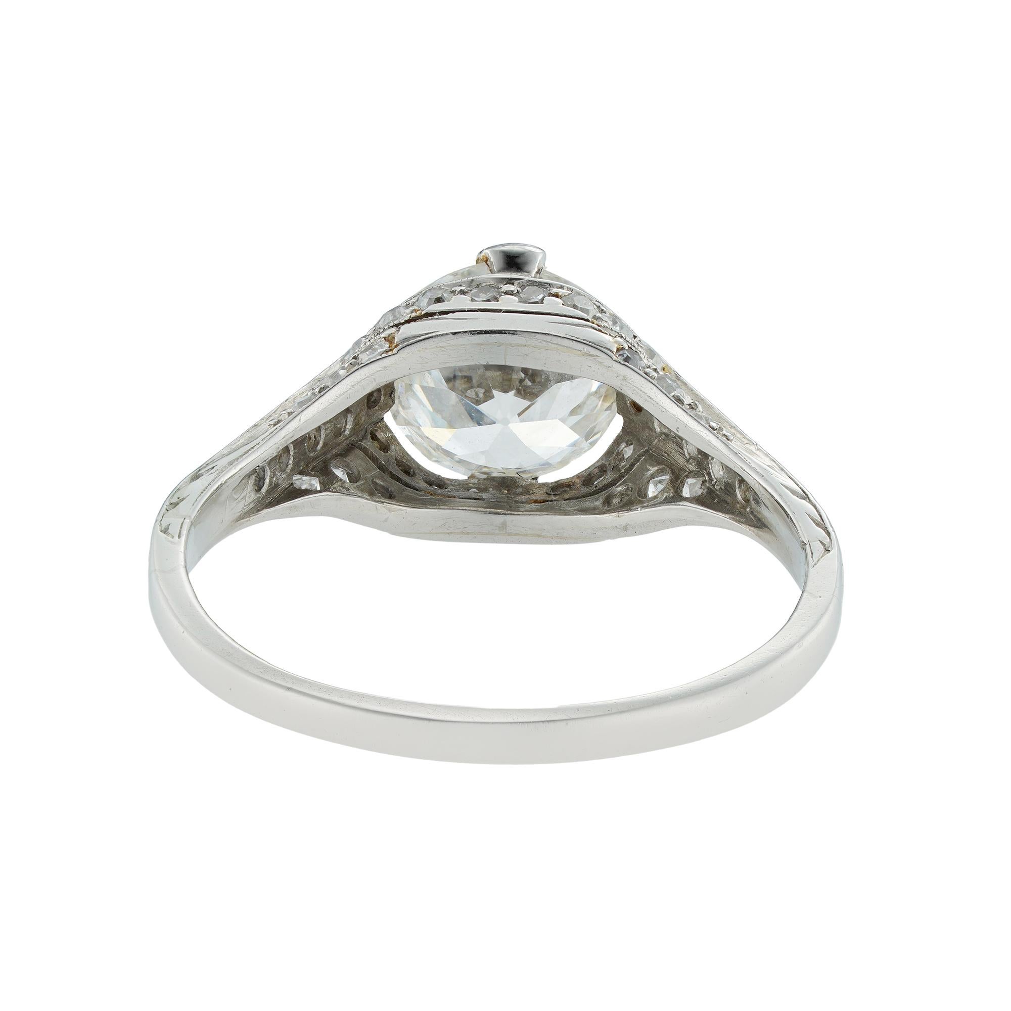 Solitär-Ring mit Diamant im Art-déco-Stil (Art déco) im Angebot