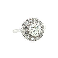 Art Deco 14K White Gold Diamond Solitaire Ring, Circa 1930s, 1.40ct