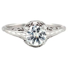 Art Deco Diamant Solitär Weißgold Ring