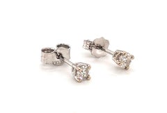 Art Deco Diamond Stud Earrings .21ct Antique Single Cut 4 Prong 14K Original 192