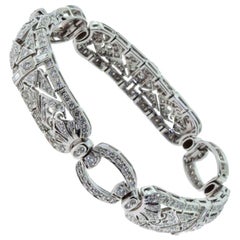 Vintage Art Deco Style Diamond Studded Bracelet