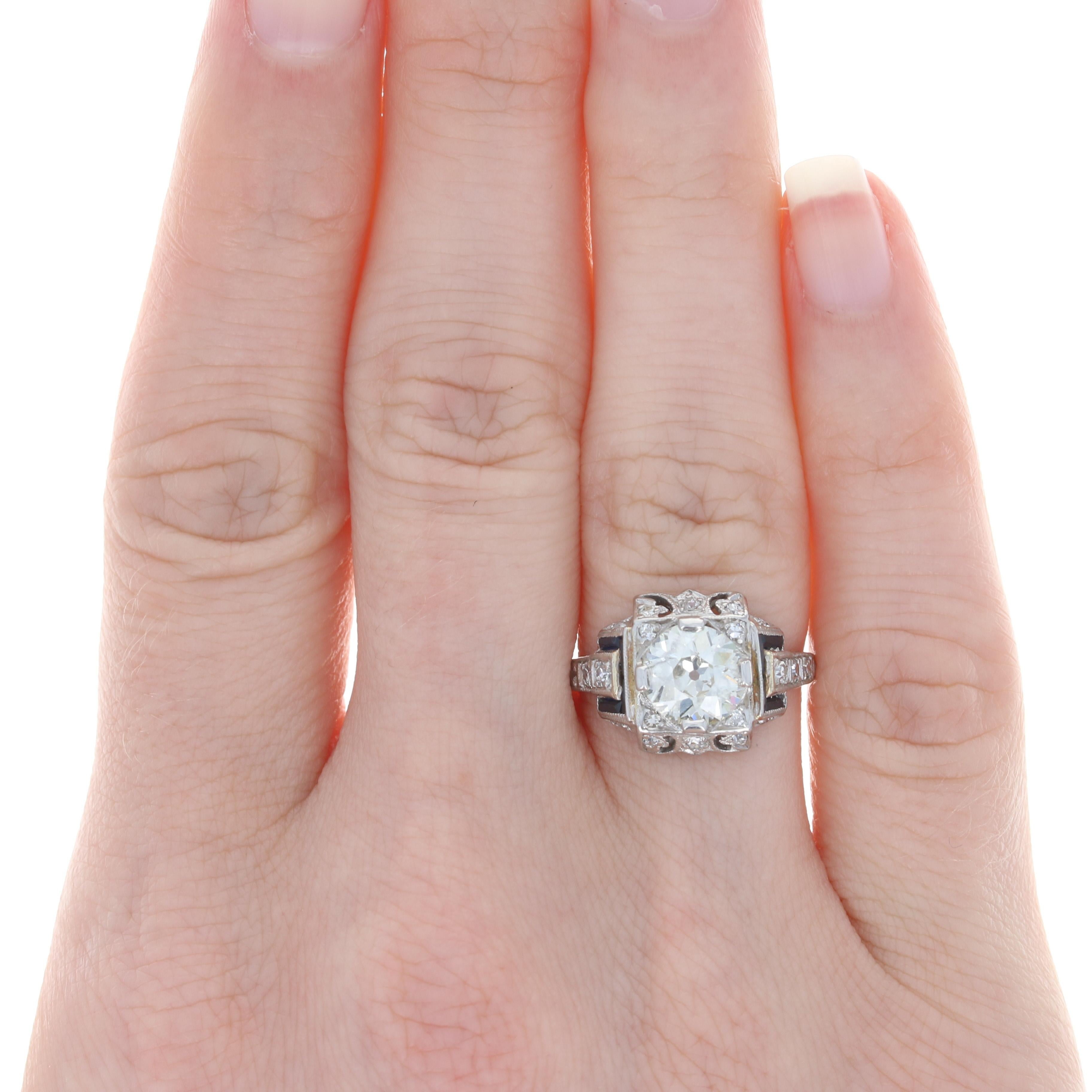 Put the sparkle into your special someone's eyes when you propose with this gorgeous Art Deco Era ring! Fashioned in platinum, a precious metal highly prized for its strength and enduring beauty. this vintage piece features natural diamonds and