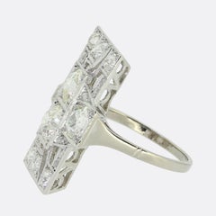 Art Deco Diamond Tablet Ring