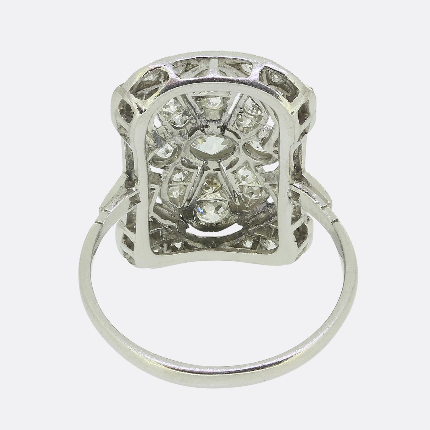 Art Deco Diamond Tablet Ring In Good Condition For Sale In London, GB