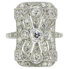 Art Deco Diamond Tablet Ring