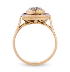 Art Deco Diamond Target Ring, 2.60 carats