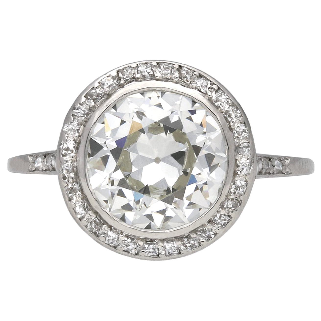 Art Deco Diamond Target Ring, circa 1920 For Sale