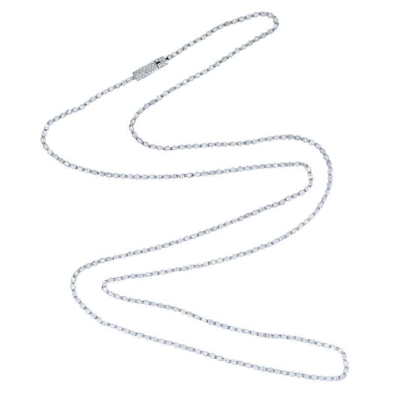 Art Deco Diamond Tennis Necklace Platinum Antique In Good Condition For Sale In Beverly Hills, CA