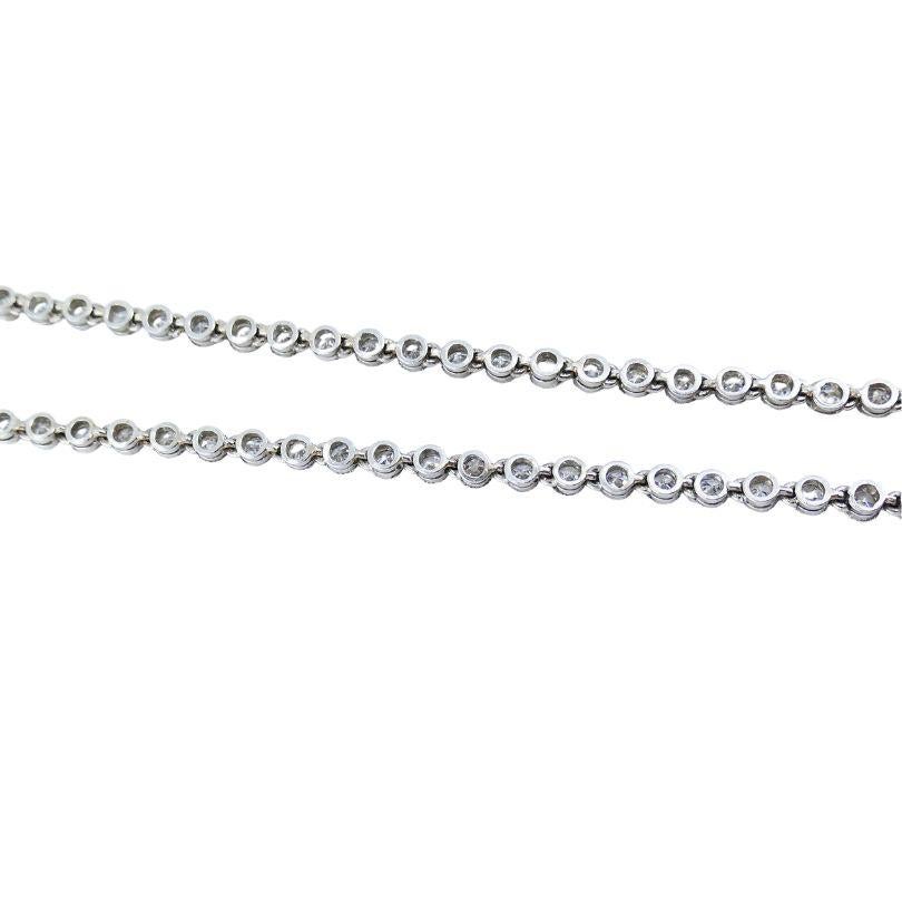 Art Deco Diamond Tennis Necklace Platinum Antique For Sale 3