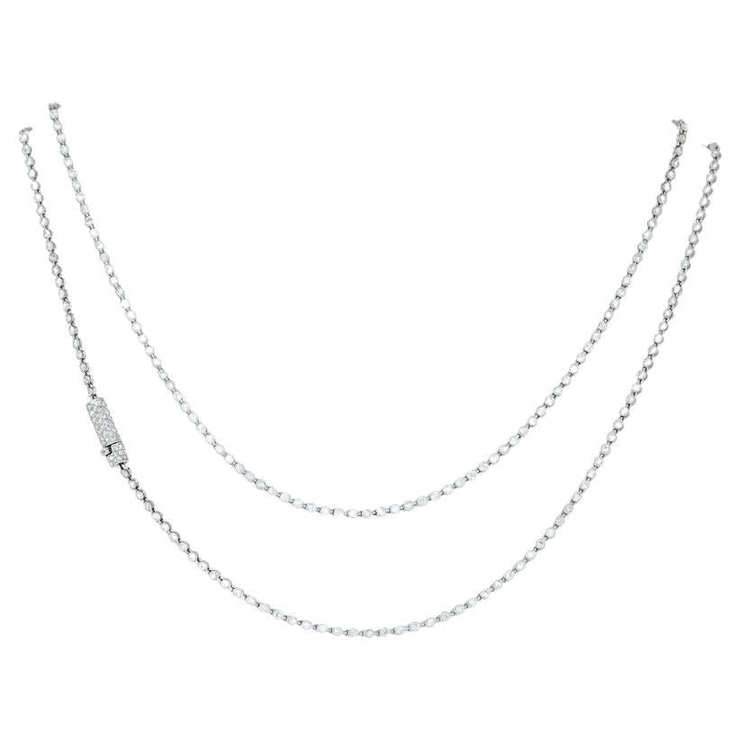 Collier tennis ancien Art déco en platine et diamants