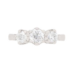 Art Deco Diamond Three-Stone Engagement Ring, circa 1920s