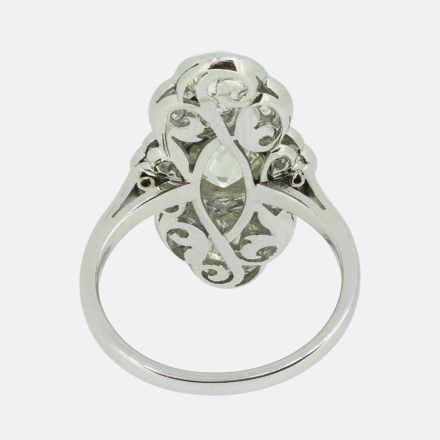 Anello a tre pietre con diamante Art Déco In condizioni buone in vendita a London, GB